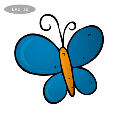 Blue Butterfly Vector Illustration