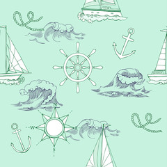Nautical seamless pattern