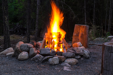 Camp fire in the nigth