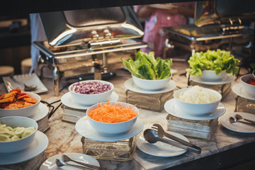 salad buffet in restaurant