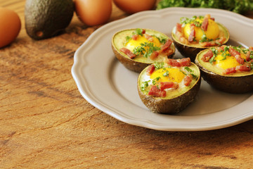 Avocado Egg Boats with bacon