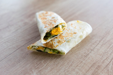 Breakfast tortilla with egg