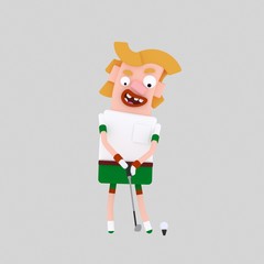 3d illustration, sport, golf, man
