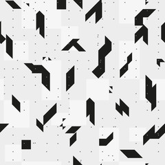 Sharp geometric shapes. Monochrome seamless pattern. Texture for a background. - 118432568