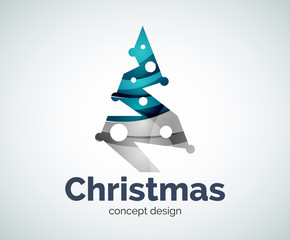 Vector Christmas tree logo template