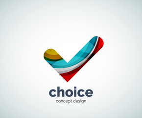 Vector choice concept, tick logo template
