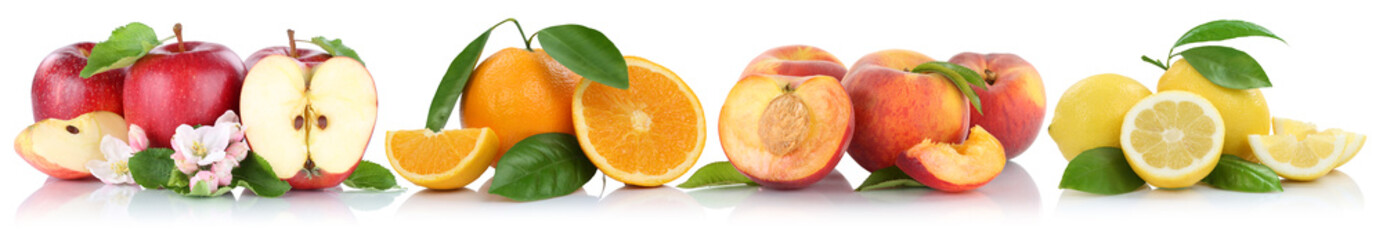 Früchte Apfel Orange Pfirsich Äpfel Orangen biologisch Frucht