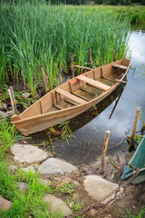 Wooden rowing boat