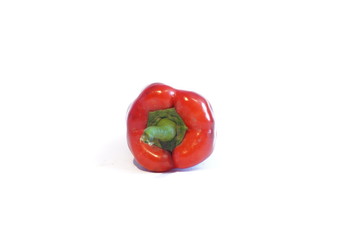 Red hot peppers isolated on white background
