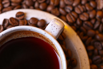 Obrazy na Szkle  Filiżanka czarnej kawy