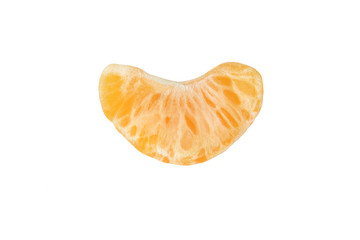 peeled segments of tangerine fruits isolated on white background