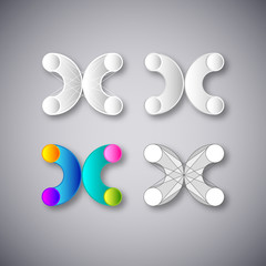 Abstract Combination of Letter X