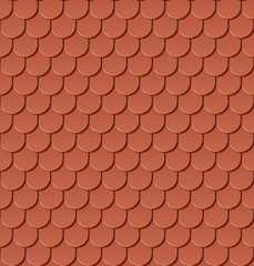 Clay roof tiles seamless vector pattern.