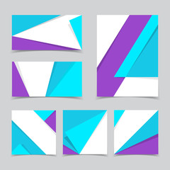 Set of backgrounds with trendy material design. Different size formats. Applicable for Covers, Placards, Posters, Flyers and Banner Designs.