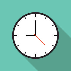 Clock icon flat illustration
