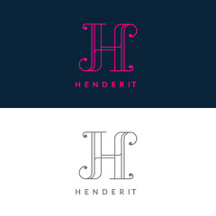 Letter "H" logotype. Trendy line art design. Eps10 vector illustration.