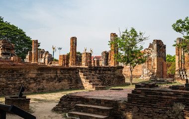 Temple pagoda ancient ruins invaluable at ayutthaya, thailand