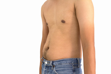 Naklejka premium Obese Man Asia, Man at risk for Obesity