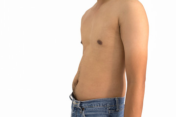 Naklejka premium Obese Man Asia, Man at risk for Obesity