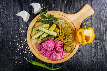 snack from pickled vegetables