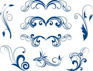 Set of decorative calligraphic elements for editable and design. 