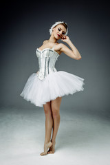 Naklejka premium Female classic ballet dancers posing