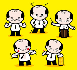Business boss / There are five kinds of facial expression and posture, about a business boss's style in this set.
