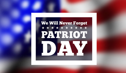 Patriot Day, September 11 waving flag.