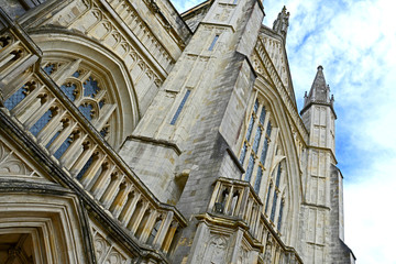 Detail Fassade Winchester Cathedral / Hamshire, Südengland 