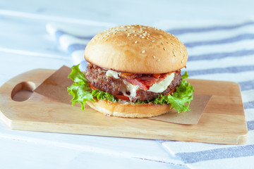Tasty and appetizing hamburger