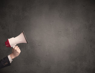 Megaphone on plain background