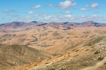 Beautiful volcanic mountains on  Fuerteventura. Canary Islands.