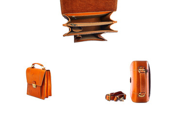 One briefcase leather