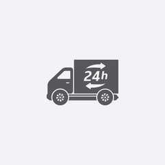 24h delivery truck icon