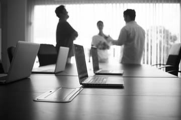 Selective focus Conference room, black and white tone.