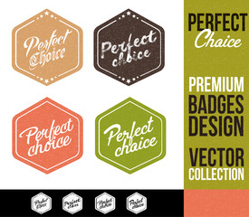 Perfect Choice Logo Badge and Emblem in Flat Design Style.