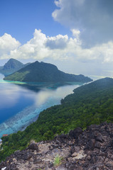Scenery on top of Bohey Dulang Island near Sipadan Island. Sabah