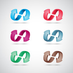 Arrow Icons Set - Isolated On Gray Background. Vector Illustration, Graphic Design. Concept For Web, Websites, Print