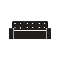 flat icon in black and white style sofa 