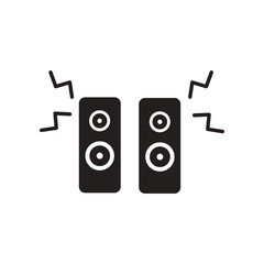 flat icon in black and white style music speakers