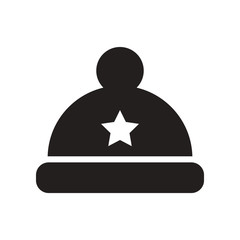 flat icon in black and white style hat