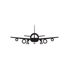 flat icon in black and white style travel airplane 
