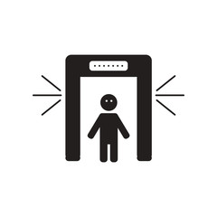 flat icon in black and white style people scanner 