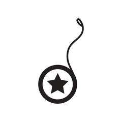 flat icon in black and white style yo yo toy 