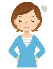 女性　主婦　表情　怒り