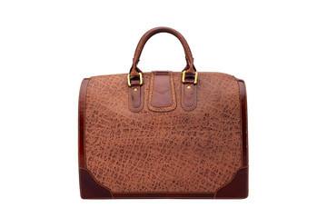 One briefcase leather.Isolated on white background.mens accesoryies