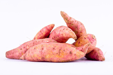 orange sweet potato yam on white background healthy fruit food isolated
