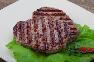 Grilled burget cutlet