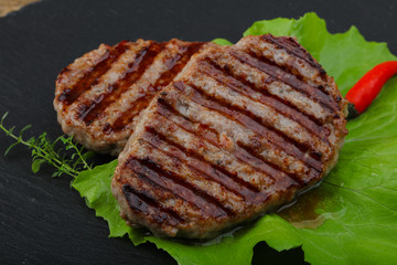 Grilled burget cutlet