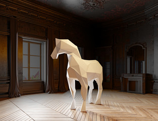 low-poly style horse © Victor zastol'skiy